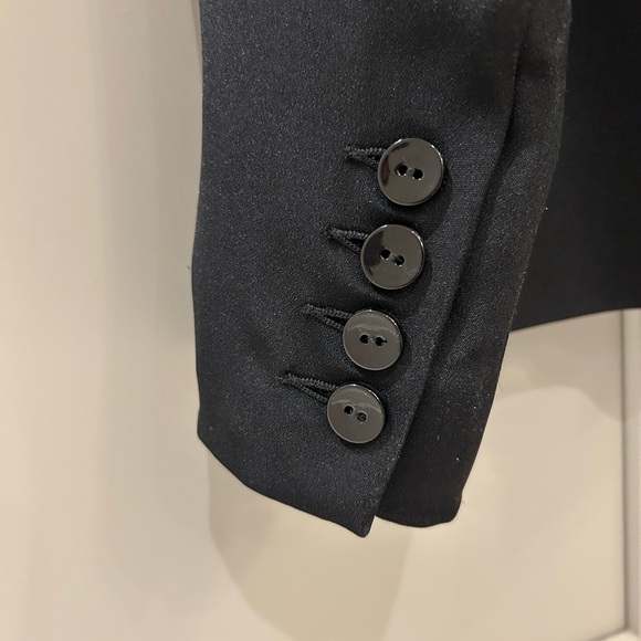 Theory 100% Silk Classic Black Women’s Suit Jacket Blazer - Picture 4 of 5